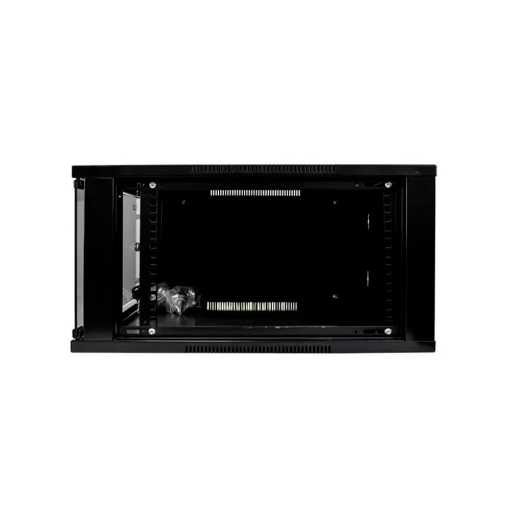 Gabinete Dimax 6U 370x600x600mm SOHO Puerta de Cristal Capacidad 60Kg color Negro C906