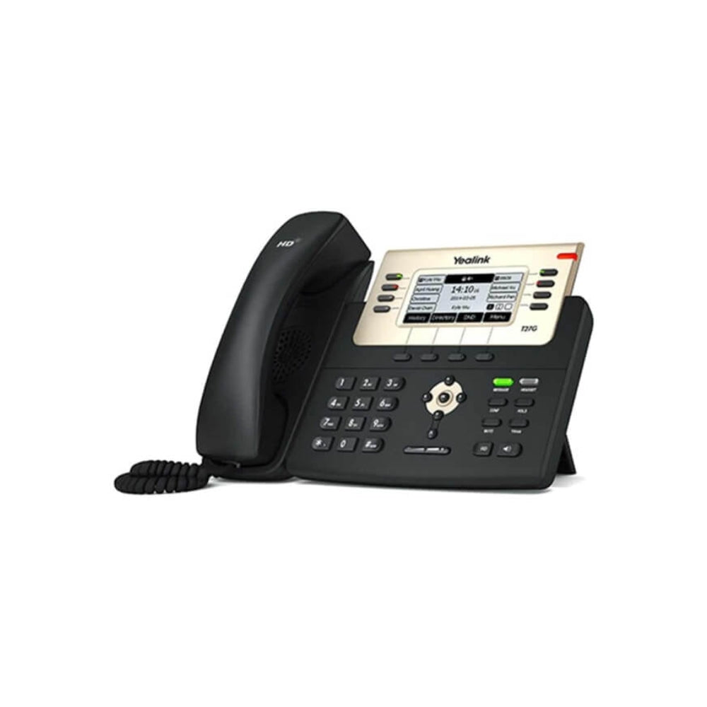 Telefono IP Yealink PoE 6xLineas SIP 2xPuertos Gigabit Pantalla 3.66" 8 Teclas Programables Conferencia 3 Vias Audio HD USB Incluye Fuente SIP-T27G