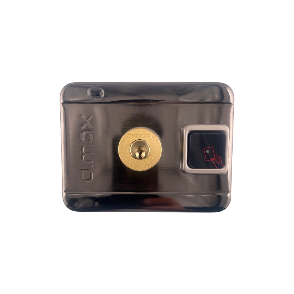 Cerradura Dimax Electrica Bidireccional con Lector de RFID 125KHz Incluye Control Remoto y 3 Llaves Alimentacion 12a18 Vdc N094
