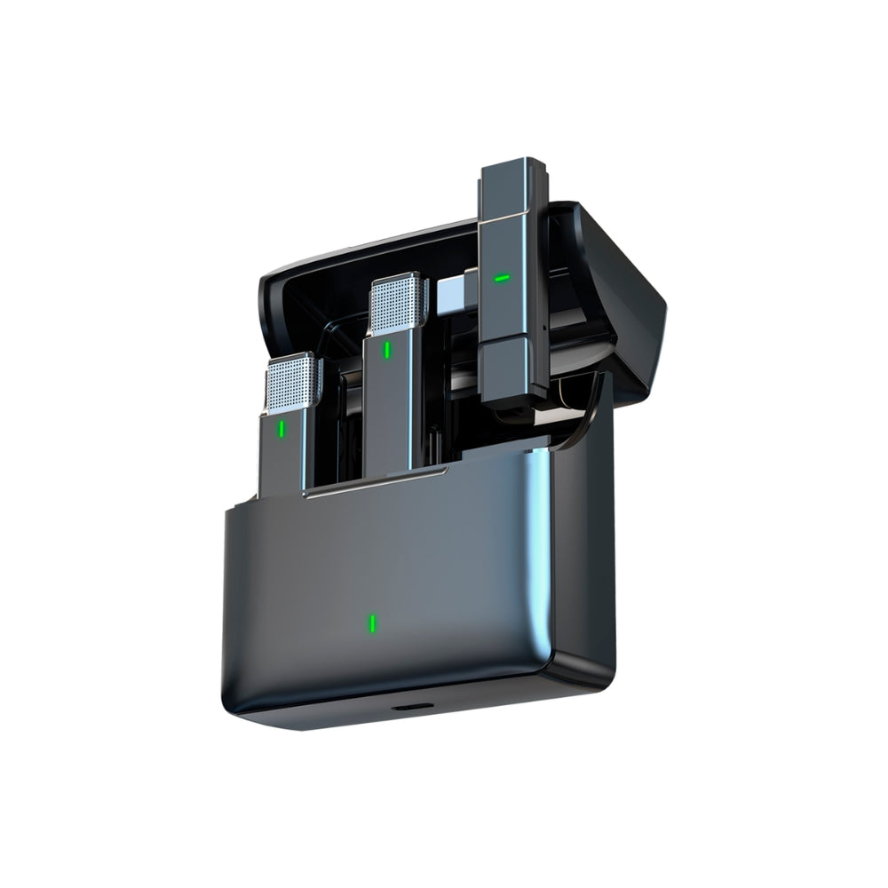 Microfono Dimax Inalambrico Doble con Receptor puerto USB-C Bateria hasta 6 Horas Estuche Puerto USB-C V381