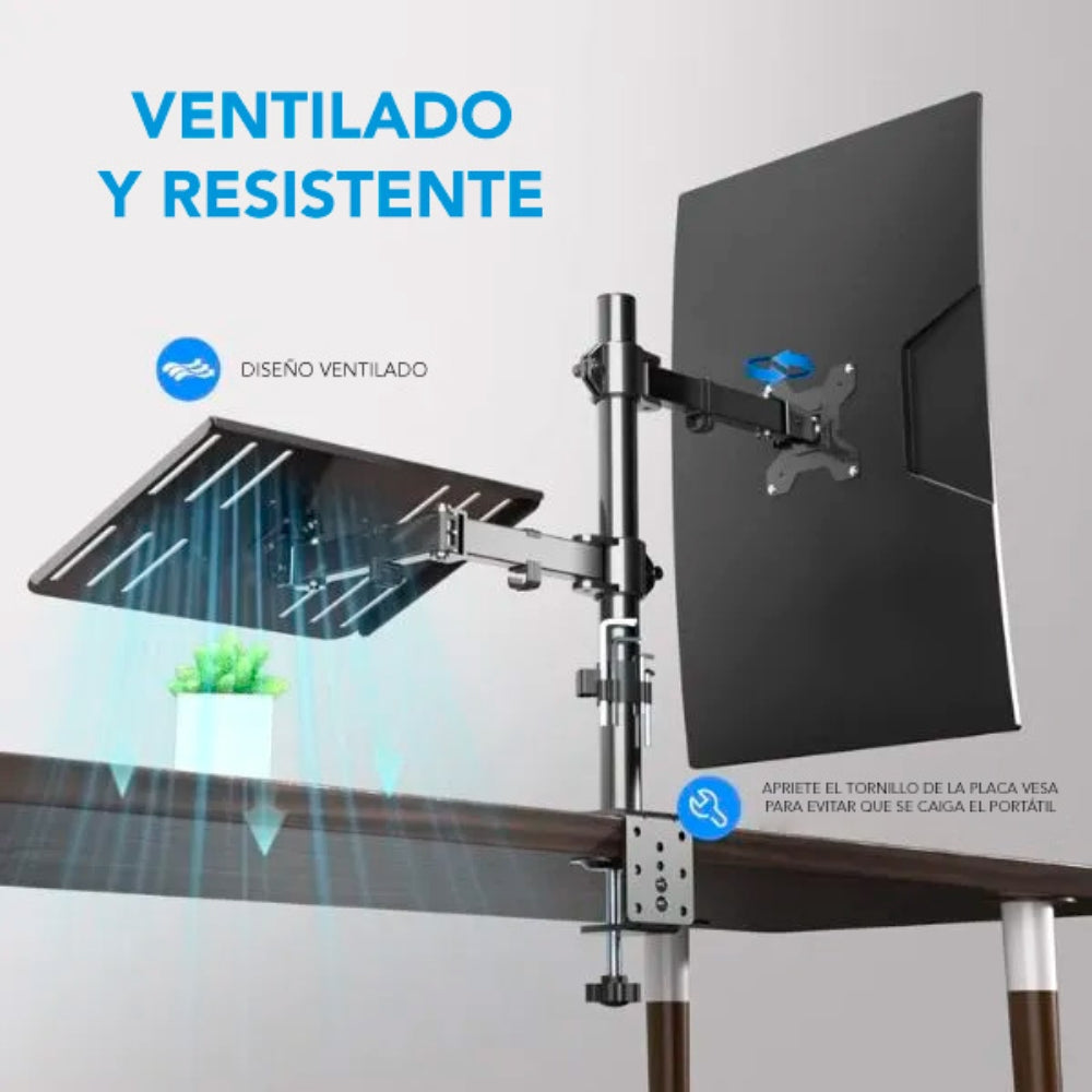 Soporte de Monitor Dimax de 27'' y Portatil Soporta 9Kg B008