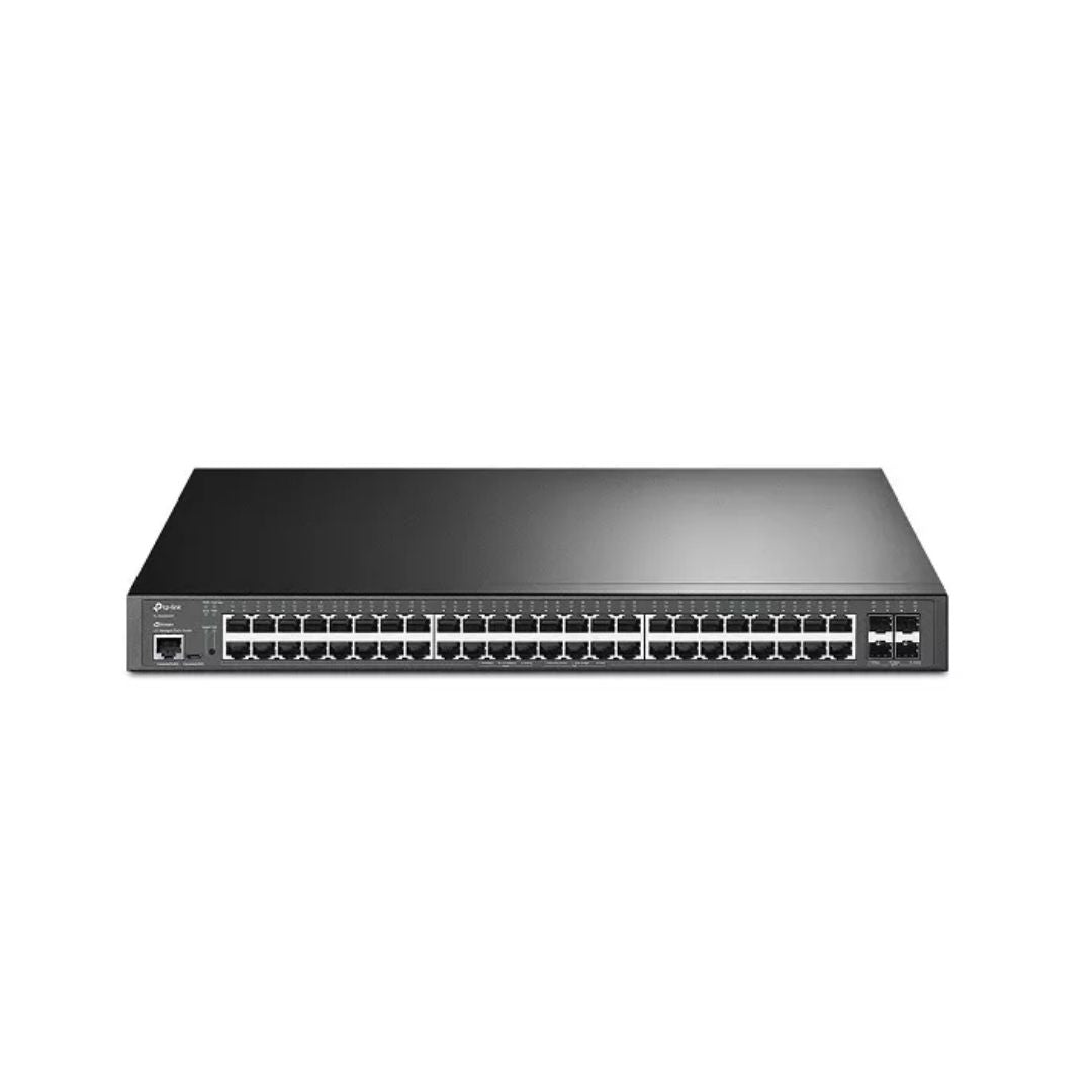 Switch TP-Link Administrable 4 Puertos SFP+ 48 Puertos Gigabit POE+ 500Watts Integra OMADA Gestion en Nube TL-SG3452XP