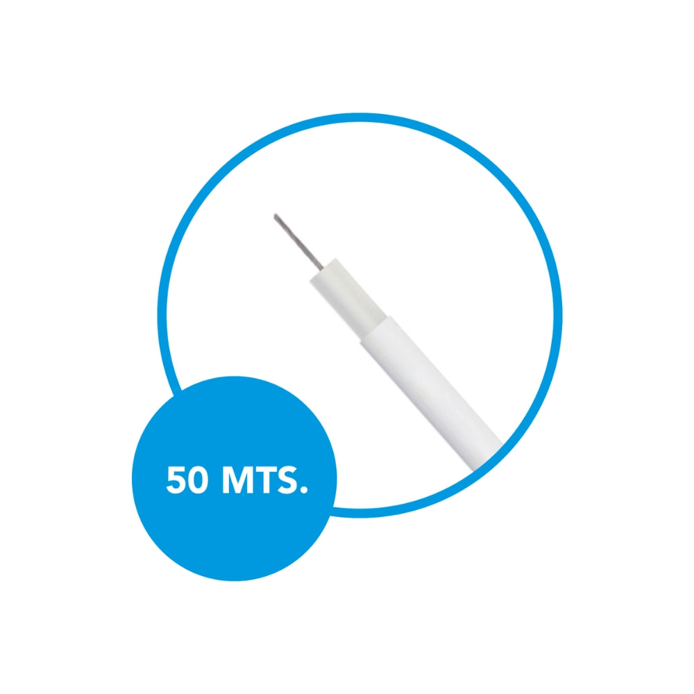Cable Aislado Dimax para Cerca Electrica Aislacion Alta Densidad Doble Capa Diametro 4.5mm Cable de 10 hebras Rollo de 50M C917