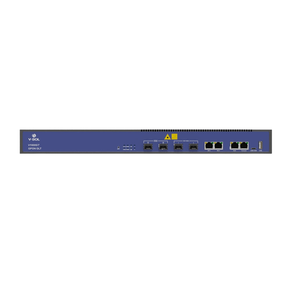 GPON OLT V-Sol 2xGPON 1xGE SFP y 1x10GE SFP+ USB Soporta Triple Play 1U Doble Corriente Alterna Compatible con otras Marcas V1600GT