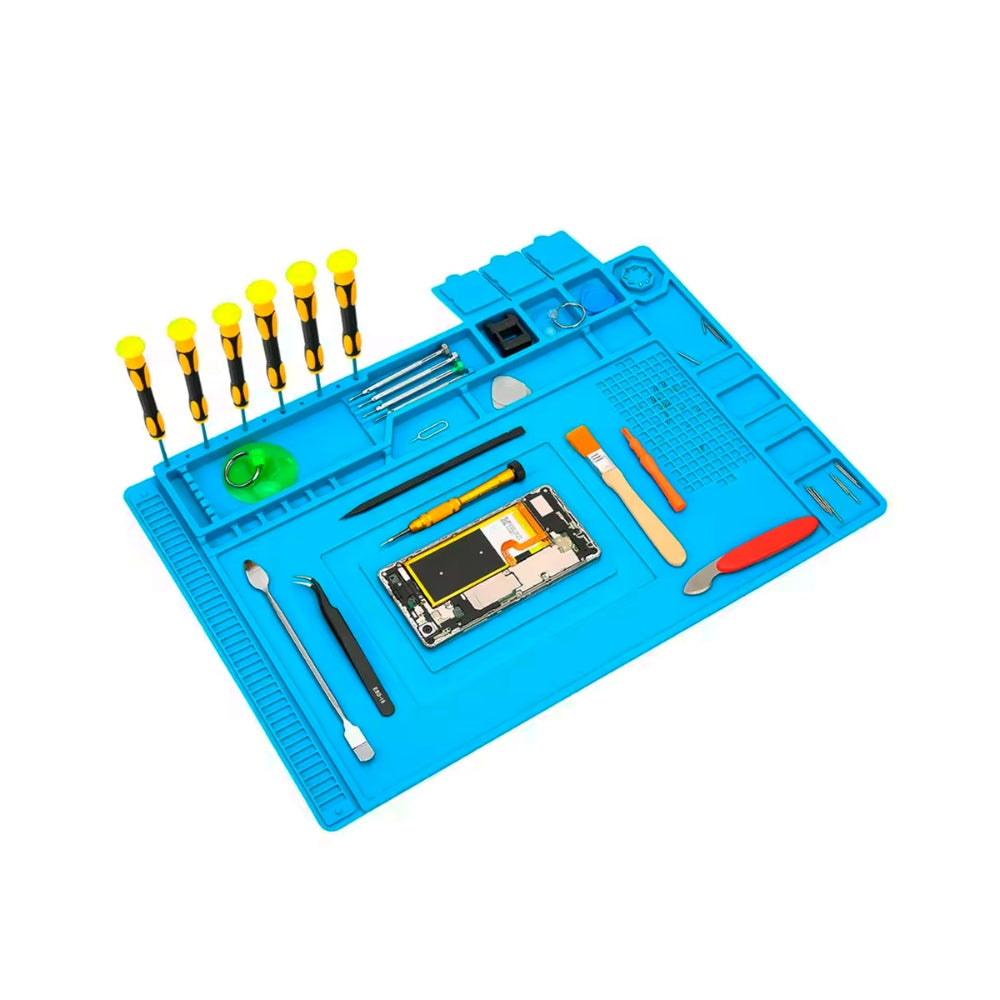 Alfombrilla Dimax Antiestatica Medida 45x30cm de Silicona para Trabajos de Reparacion Organiza y Almacena Piezas Y008