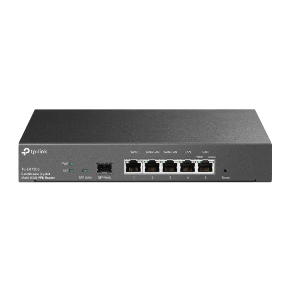 Router VPN TP-Link Omada Gateway Administracion Centralizada 1SFP 1xLAN 4xWAN Gigabit Omada Cloud Controller ER7206