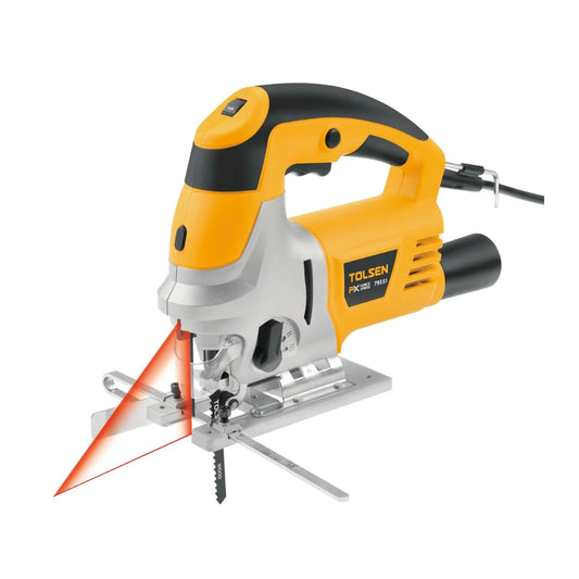 Sierra Caladora Tolsen de 800Watts Velocidad de Corte 800 a 3200 RPM Maximo Acero 8mm Madera 80mm 79551