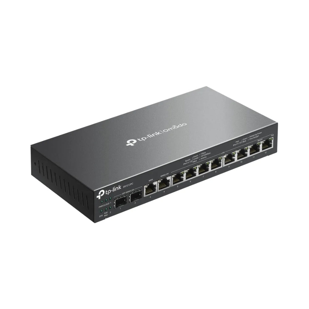 Router TP-Link VPN Omada 3en1 Router Switch Controlador Omada 1xWAN POE+ 802.3AT/AF Gestion Centralizada ER7212PC