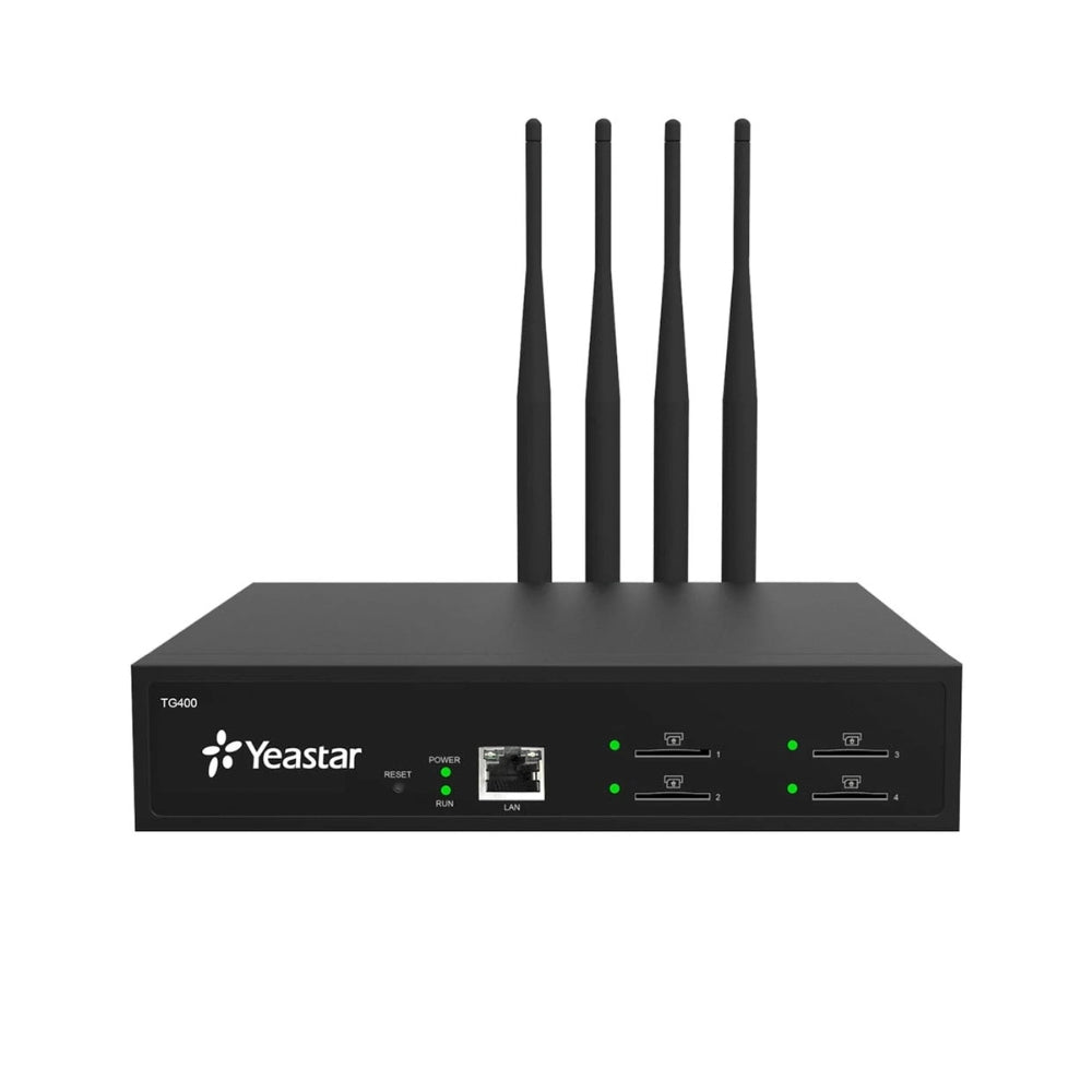 Gateway Yeastar GSM 4xPuertos GSM 850,900,1800,1900 MHz WCDMA 850,1900 Protocolo SIP, IAX2 1xEthernet 100Mbps TG400