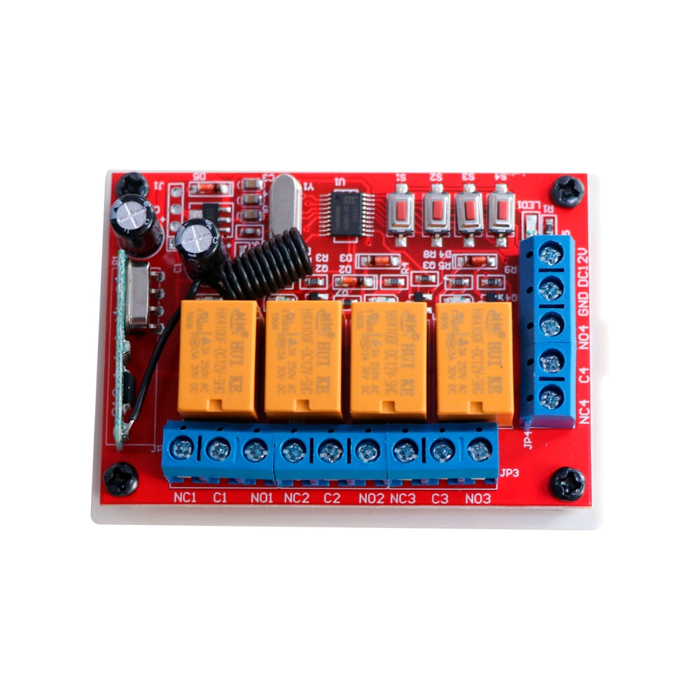 Receptor Dimax de 4 Entradas Inalambricas a Salidas de Rele Entrada Voltaje 12Vdc Frecuencia 433MHz A317
