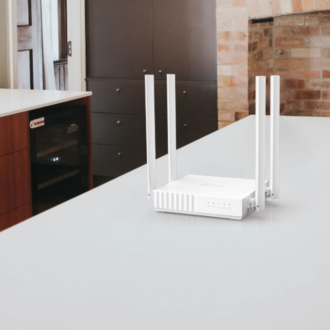 Router TP-Link Inalambrico AC750 4 Antenas Doble Banda 2.4 y 5GHz 1xWAN 4xLAN MU-MIMO Multimodo 3en1 Archer C64