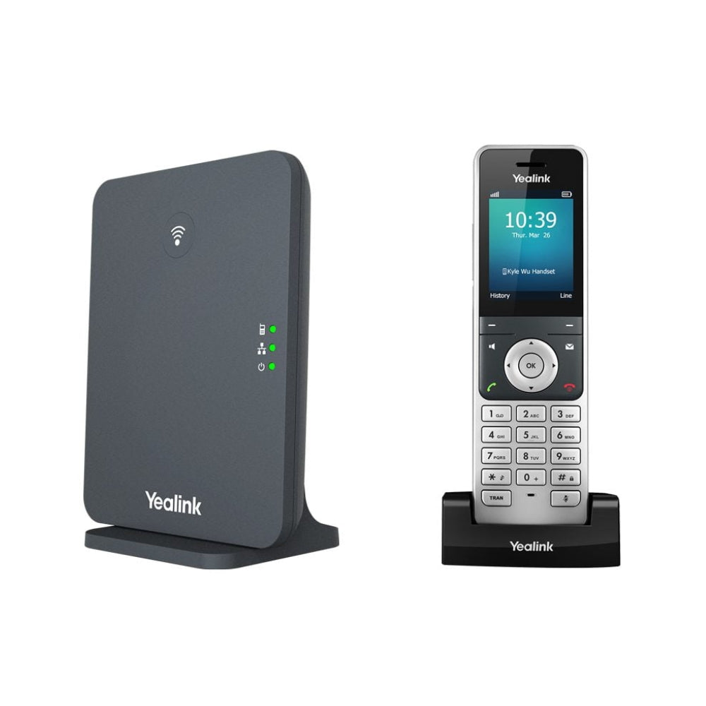 Telefono IP Yealink Inalambrico con Base Maestra Tecnologia Dect 1xEthernet 100Mbps Pantalla LCD Color 1.8" Soporta W56H 10xCuentas SIP 20 Llamadas Simultaneas W76P