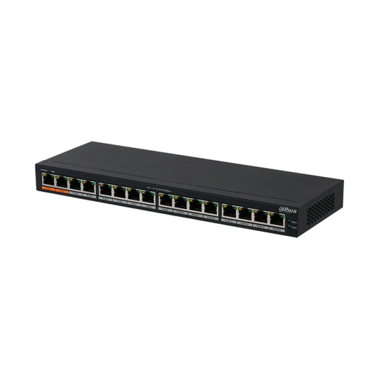 Switch Dahua 16 Puertos Gigabit PoE 190Watts DH-PFS3016-16GT-190