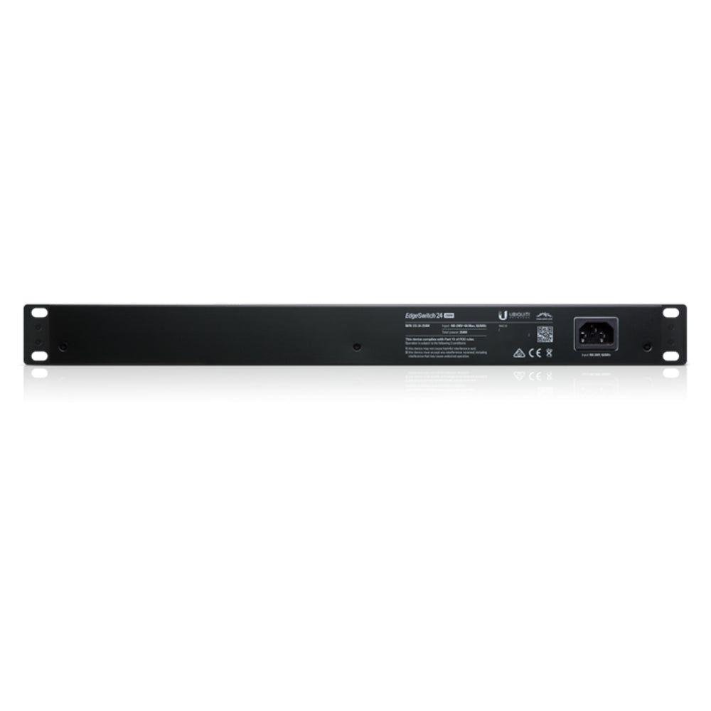 Edgeswitch Ubiquiti 2xSFP 24xEthernet Gigabit 1xConsola Capacidad 56GB Norma 802.3AF/AT Pasivo 24V Rackeable Forwarding 38.69Mpps Administrable UB-ES-24-250W