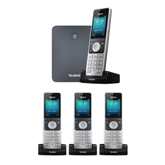 Telefono IP Yealink Inalambrico con Base Maestra Tecnologia Dect 1xEthernet 100Mbps Pantalla LCD Color 1.8" Soporta W56H 10xCuentas SIP 20 Llamadas Simultaneas W76P