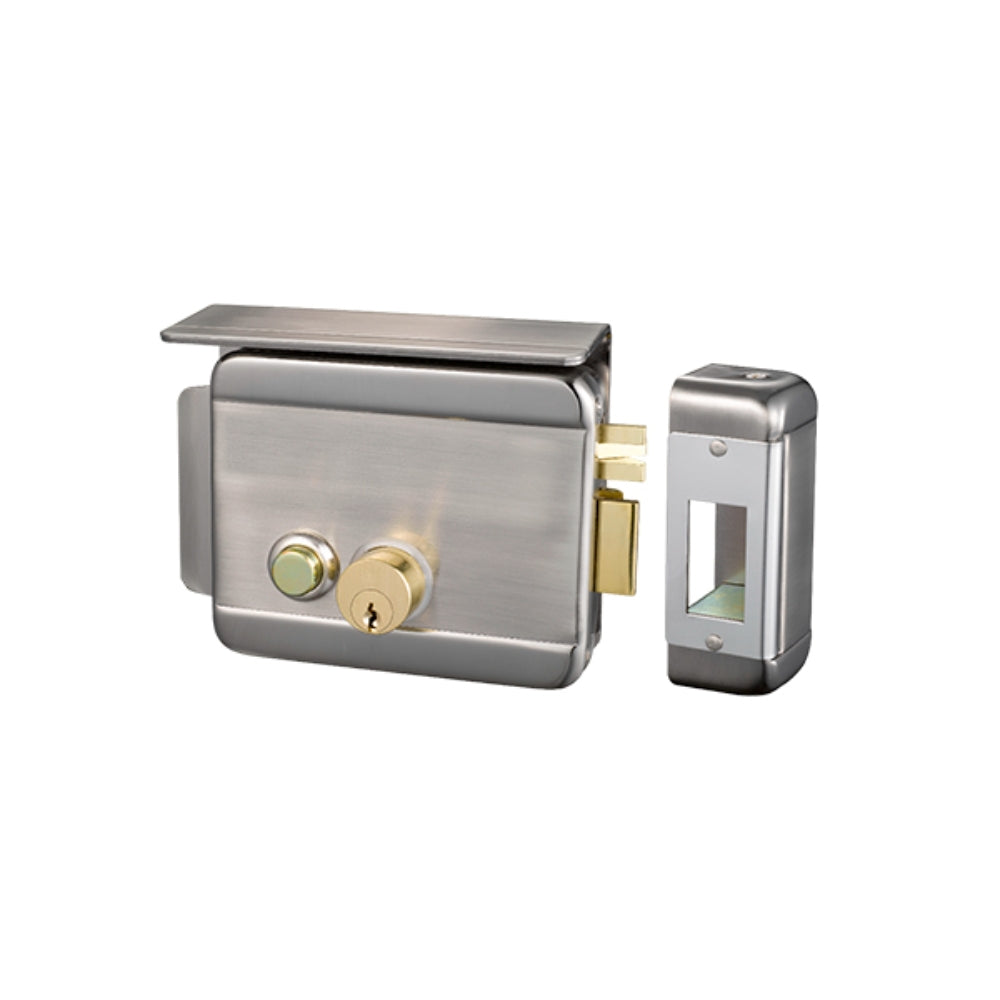 Cerradura Dimax Electrica Bidireccional con Boton de Presion Incluye 5 Llaves Alimentacion 12a18 Vdc 3Amp N093