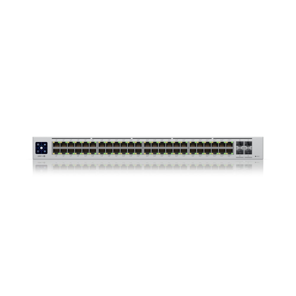 Switch Ubiquiti Unifi 48 Puertos 8xGigabit Poe++ 40xGigabit PoE+ 4xSFP+ Capa 2/3 Pantalla Tactil 1.3" Potencia Max. 600Watts UB-USW-PRO-48-POE