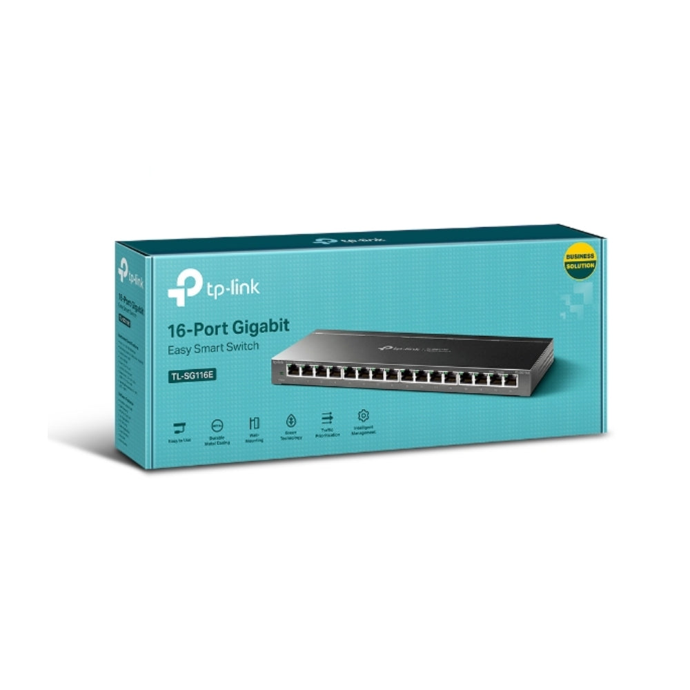 Switch TP-Link 16 Puertos Gigabit Gestion Centralizada Rackeable TL-SG116E