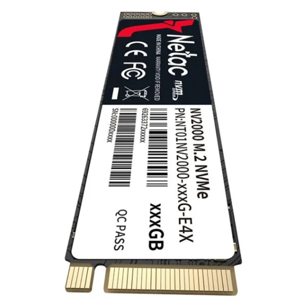 Disco Duro Netac SSD 512GB NV2000 PCIe 3 x4 M.2 2280 NVMe 3D NAND R/W hasta 2500/1950 MBps NT01NV2000-512-E4X