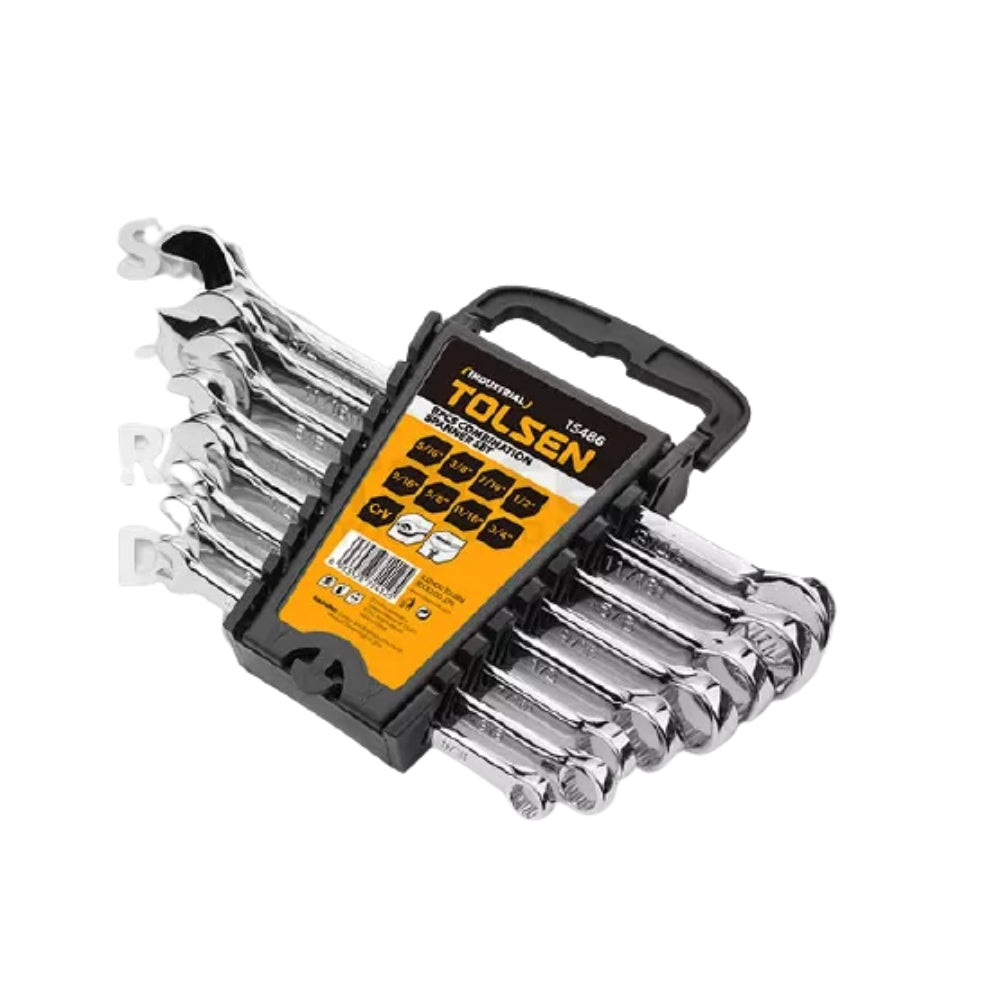 Set de 8 Llaves Combinadas Tolsen Industrial Medida Pulgadas 15486