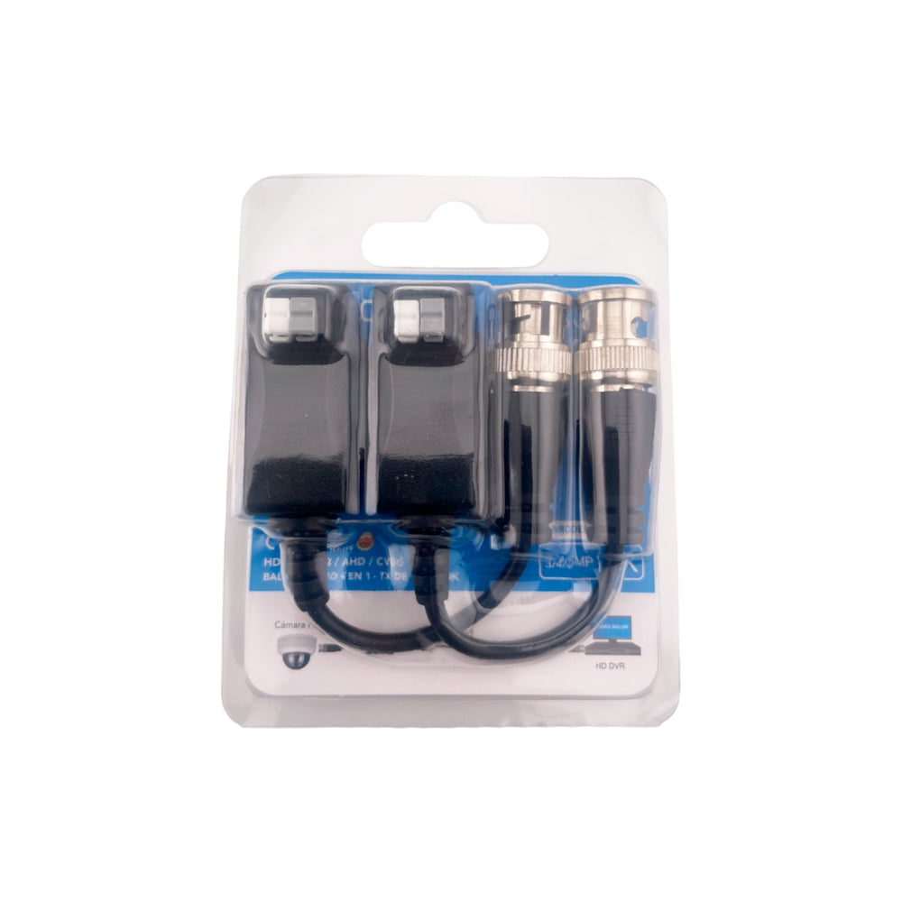 Balun Dimax Pasivo 4en1 Video 4K HDCVI AHD Analogo TV Distancia Maxima HDCVI hasta 200M con Reduccion de Ruido F342