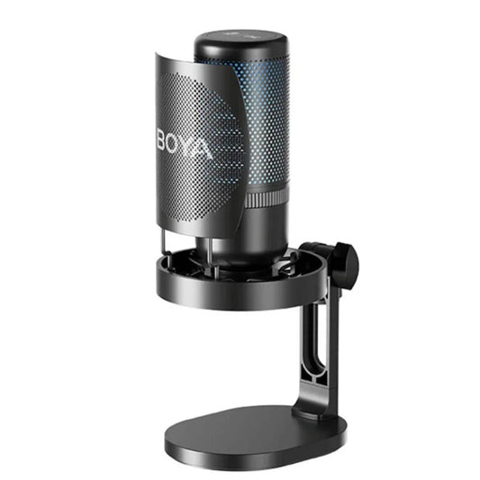 Microfono USB de Condensador Boya con Iluminacion RGB 3 Efectos Calidad HiFi 48KHz/24bits Cancelacion de Ruido con un Toque 3 Patrones Polares Monitoreo TRS 3.5mm BOYA K3-02