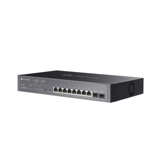 Switch TP-Link Jetstream 2 Puertos SFP 8 Puertos POE+ 802.3AT/AF PoE 150Watts Soporta VLAN QoS GUI TL-SG2210MP