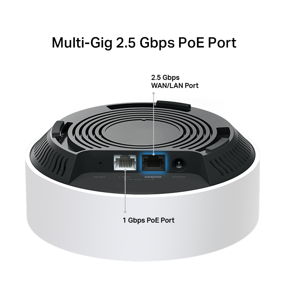 Set de 2 Piezas Sistema WiFi6 Mesh TP-Link CPU Dual Core 1x2.5GbE 1xGbE Router AP Roaming Conexion sin Lag Montaje Techo Pared Mesa DECO X50-PoE(2-pack)