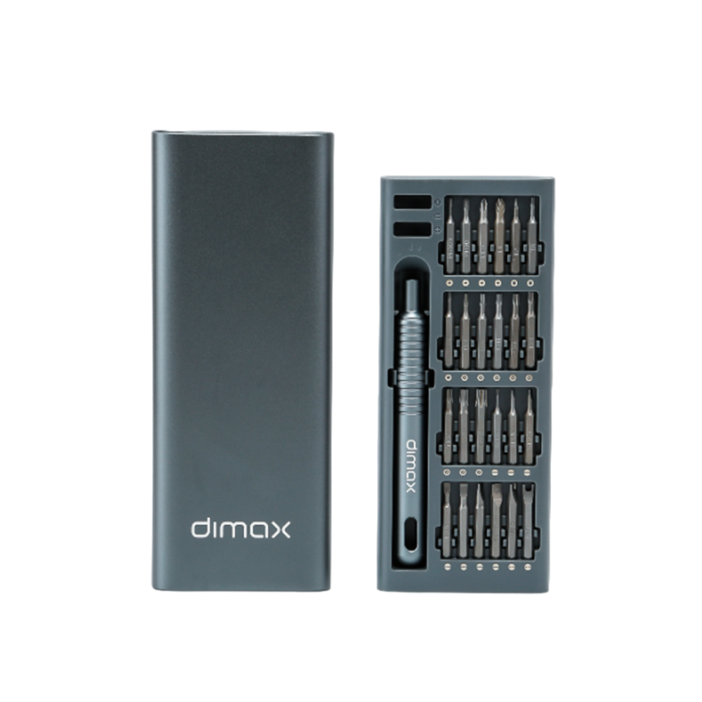 Destornilladores Dimax Kit 51en1 Estuche y Mango de Aleacion de Aluminio Magnetizador y Desmagnetizador incluido Y003