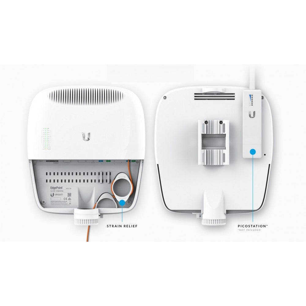 Edgepoint Ubiquiti con Router Integrado 2xSFP 6xEthernet Gigabit 1xSalida DC Salida PoE Pasivo Caja para Conexion en Torre Totalmente Aislado por Fibra UB-EP-R8