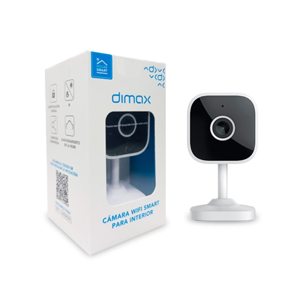 Camara Dimax Cubo Smart 3MP para Interior Sensor de Movimiento Audio 2 Vias Vision 100 Grados Micro SD hasta 128GB IR hasta 10 Metros G103