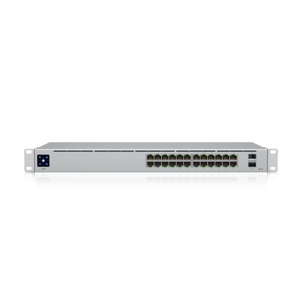 Switch Ubiquiti Unifi 24 Puertos Gigabit 2xSFP Switching 52Gbps Capa 2 Rackeable UB-USW-24-POE