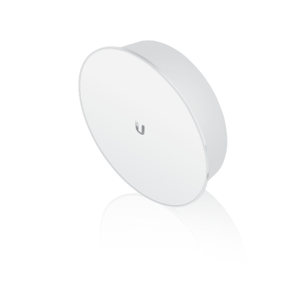 Powerbeam Ubiquiti AC Frecuencia 5GHz Antena 22dBi Potencia 25dBm 450Mbps Alcance 20+Km 1xEthernet Gigabit Kit de Montaje Inyector PoE Incluido UB-PBE-5AC-300-ISO