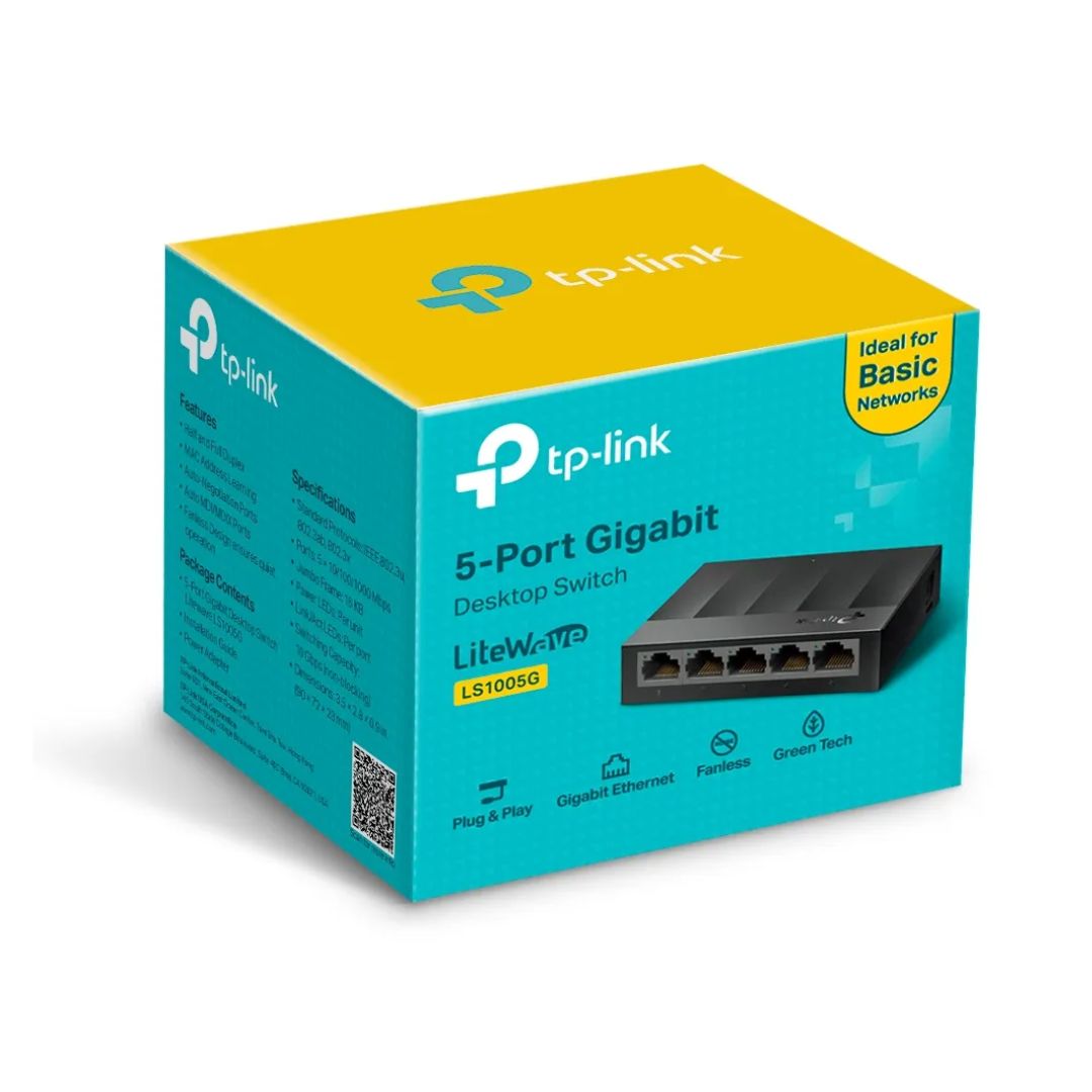 Switch TP-Link Lite Wave 5 Puertos Gigabit Carcasa de Plastico LS1005G