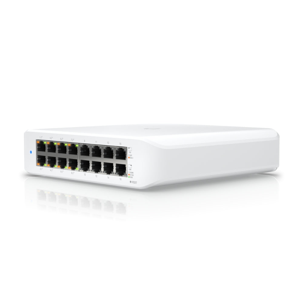 Switch Ubiquiti Unifi Lite 8xPuertos Gigabit AT/Poe Soporta 802.3AT Consumo 30Watts Capa 2 USW-Lite-16-POE
