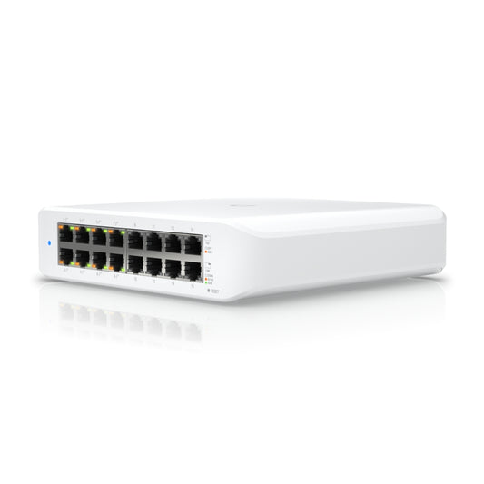 Switch Ubiquiti Unifi Lite 8xPuertos Gigabit AT/Poe Soporta 802.3AT Consumo 30Watts Capa 2 USW-Lite-16-POE