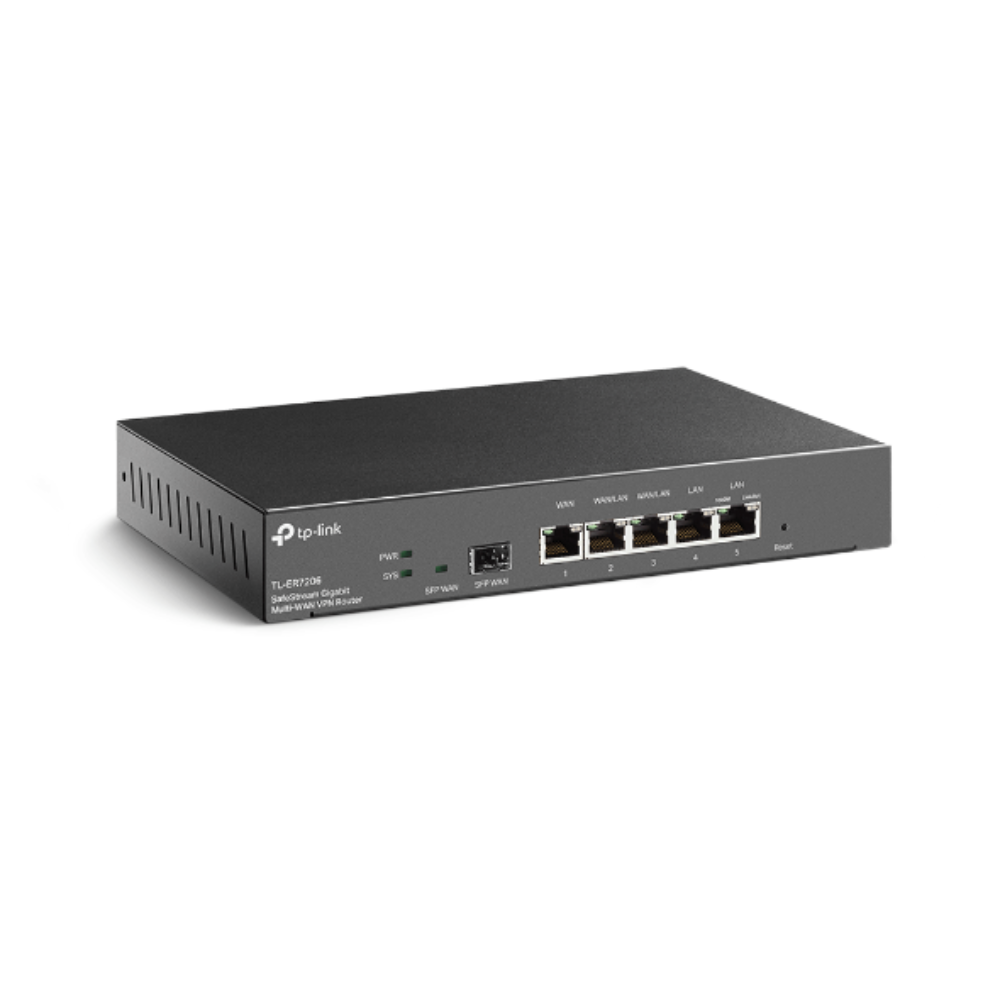 Router VPN TP-Link Omada Gateway Administracion Centralizada 1SFP 1xLAN 4xWAN Gigabit Omada Cloud Controller ER7206