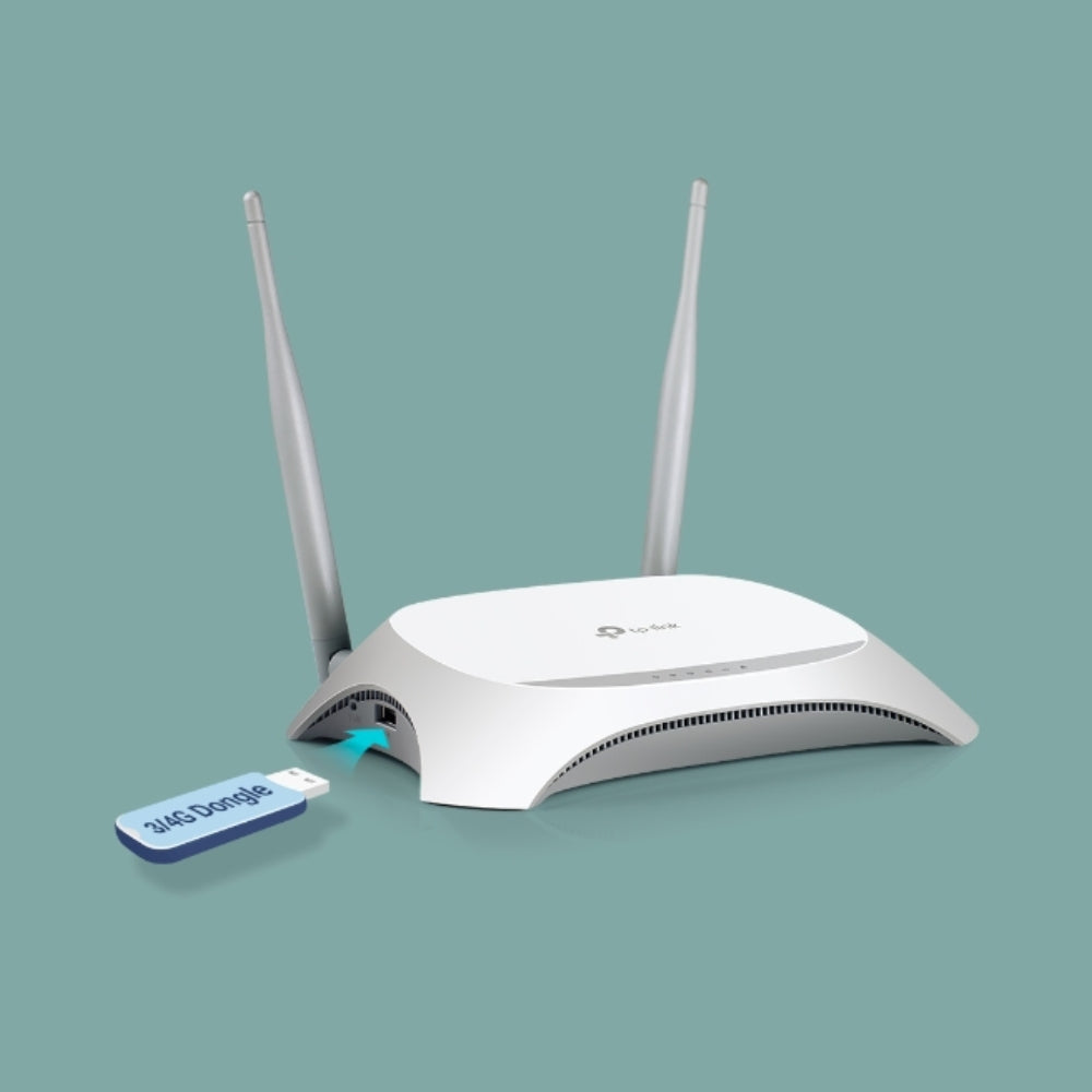 Router Inalambrico TP-Link 3G 4G LTE 300Mbps 1xWAN 4xLAN 2 Antenas 5dBi Control de Ancho de Banda TL-MR3420