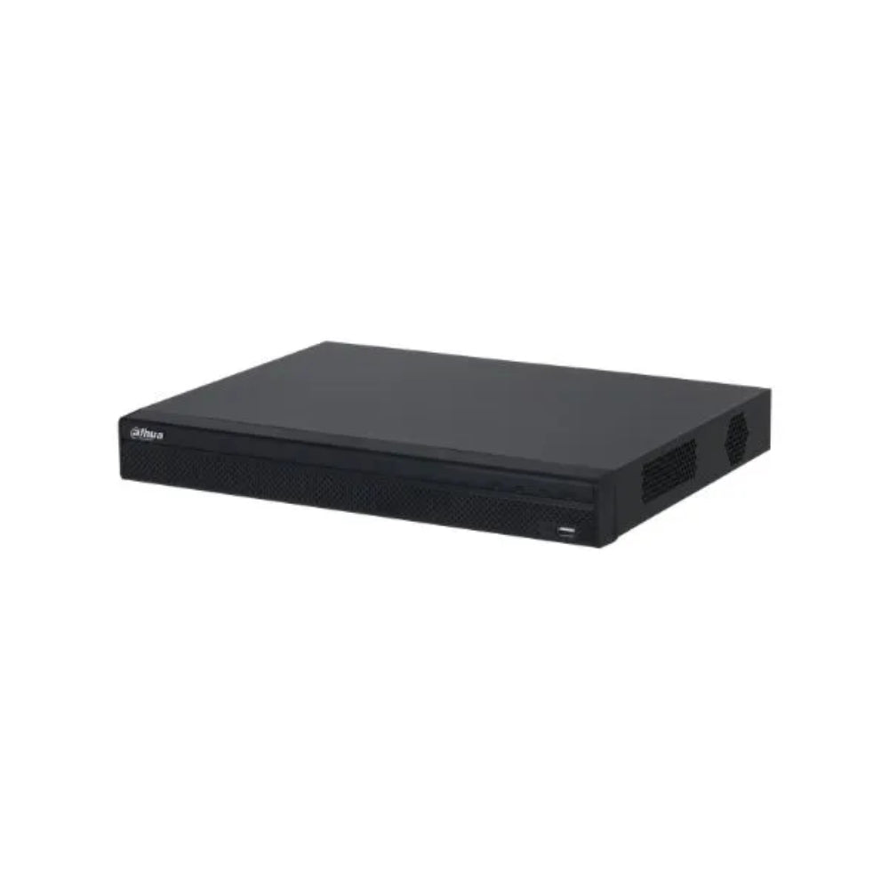Grabador IP Dahua de 32 Canales 4K Lite max 12MP SMD Plus Proteccion Perimetral Reconocimiento Facial 2xHDD hasta 20TB 1xHDMI 1xVGA 2xUSB 1xRJ45 Gigabit Alarma 4I/2O DHI-NVR4232-4KS3