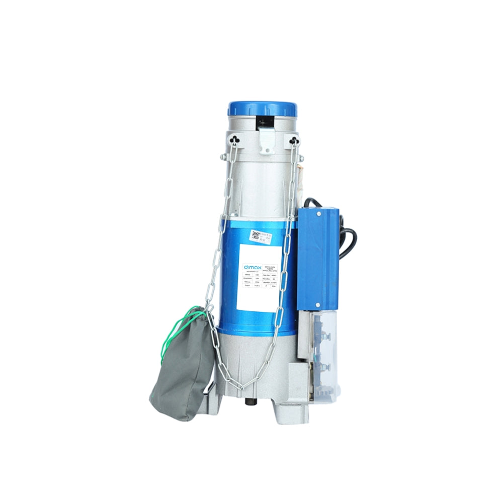Motor Dimax para Puerta Arrollable 370Watts 4 Reles 4 Finales de Carrera Medida del Soporte 516x314x3.5mm Rodillo 5" Peso maximo 600Kg IPX4 Control Remoto DIP433 H381