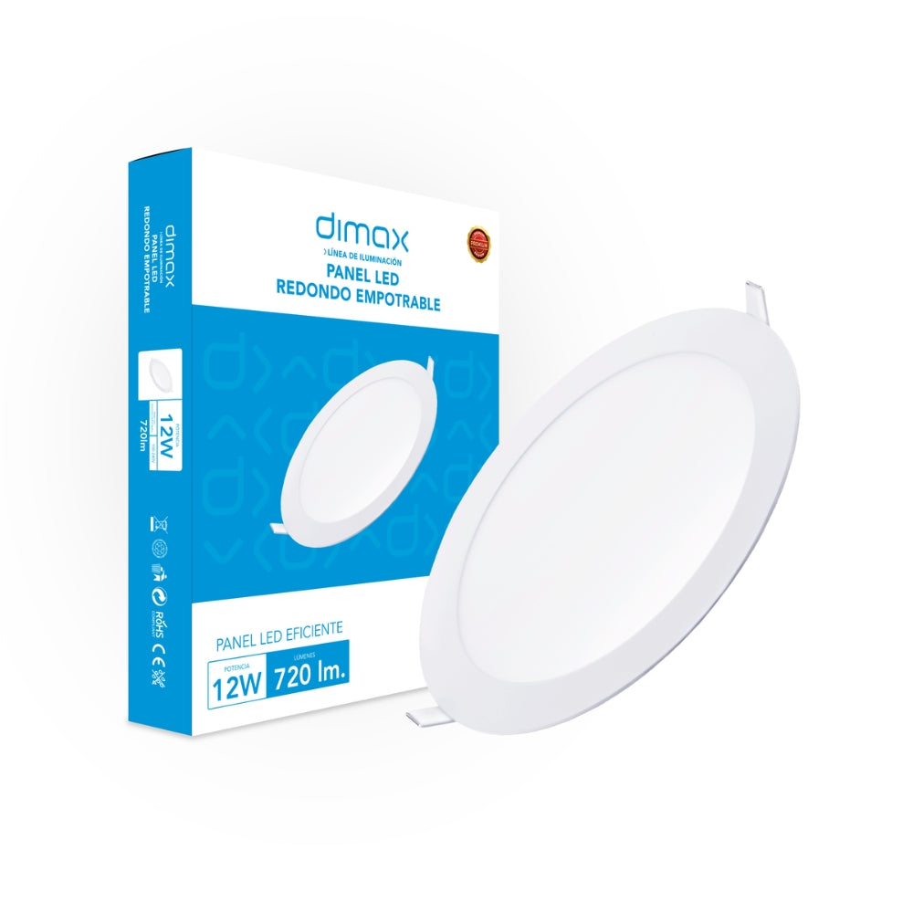 Luz LED Dimax Redonda de Empotrar 12W Luz Blanca 6500K S142
