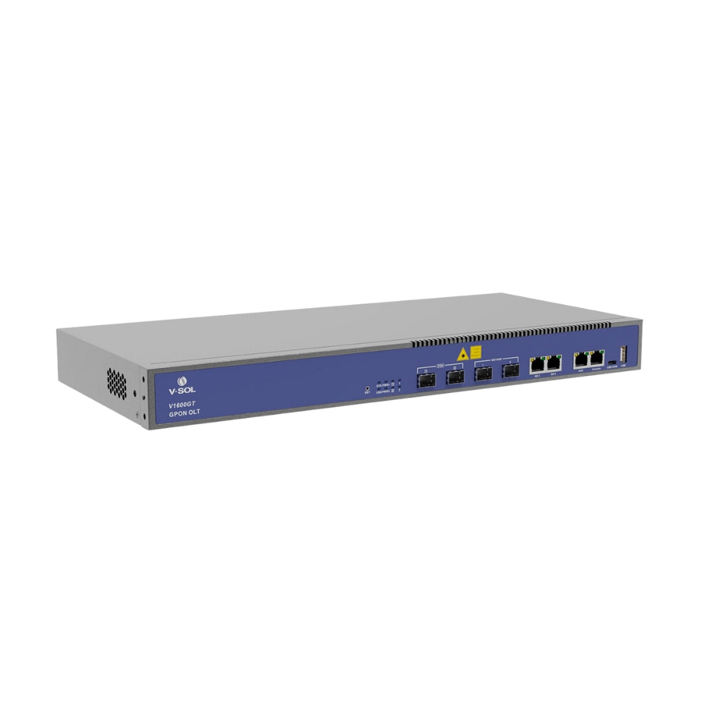 GPON OLT V-Sol 2xGPON 1xGE SFP y 1x10GE SFP+ USB Soporta Triple Play 1U Doble Corriente Alterna Compatible con otras Marcas V1600GT