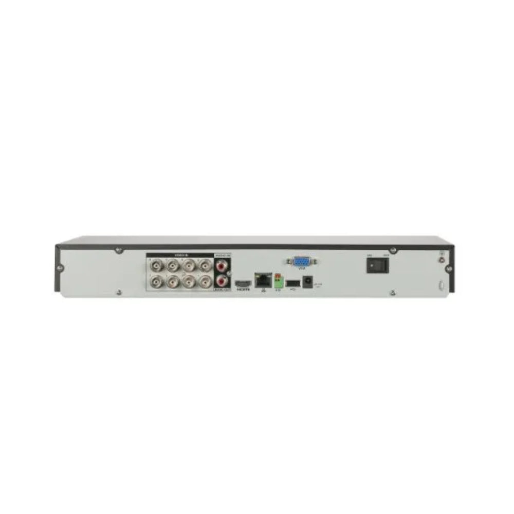 Grabador Dahua Pentahibrido de 8 Canales 4K Hasta 16ch IP max 8MP Funcion IoT&POS Rec. Facial SMD Plus Proteccion Perimetral 2xHDD hasta 16TB 1xHDMI 1xVGA 1xUSB 1xRS485 XVR5208AN-4KL-I3(V2.0)