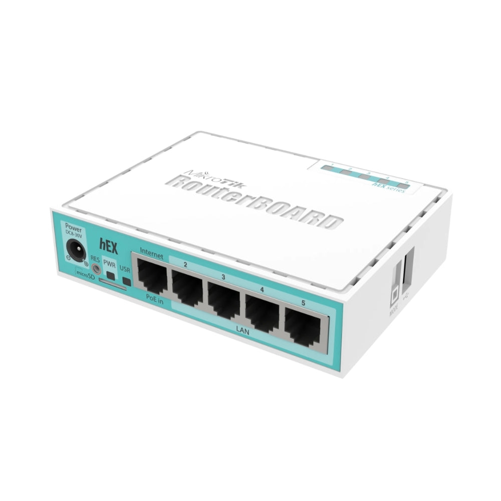 Router Mikrotik 5 Puertos Gigabit CPU Dual Core 880MHz RAM 256MB Soporta IPSec 470Mbps Soporta Paquete Dude Server Puertos Micro SD y USB RB750Gr3