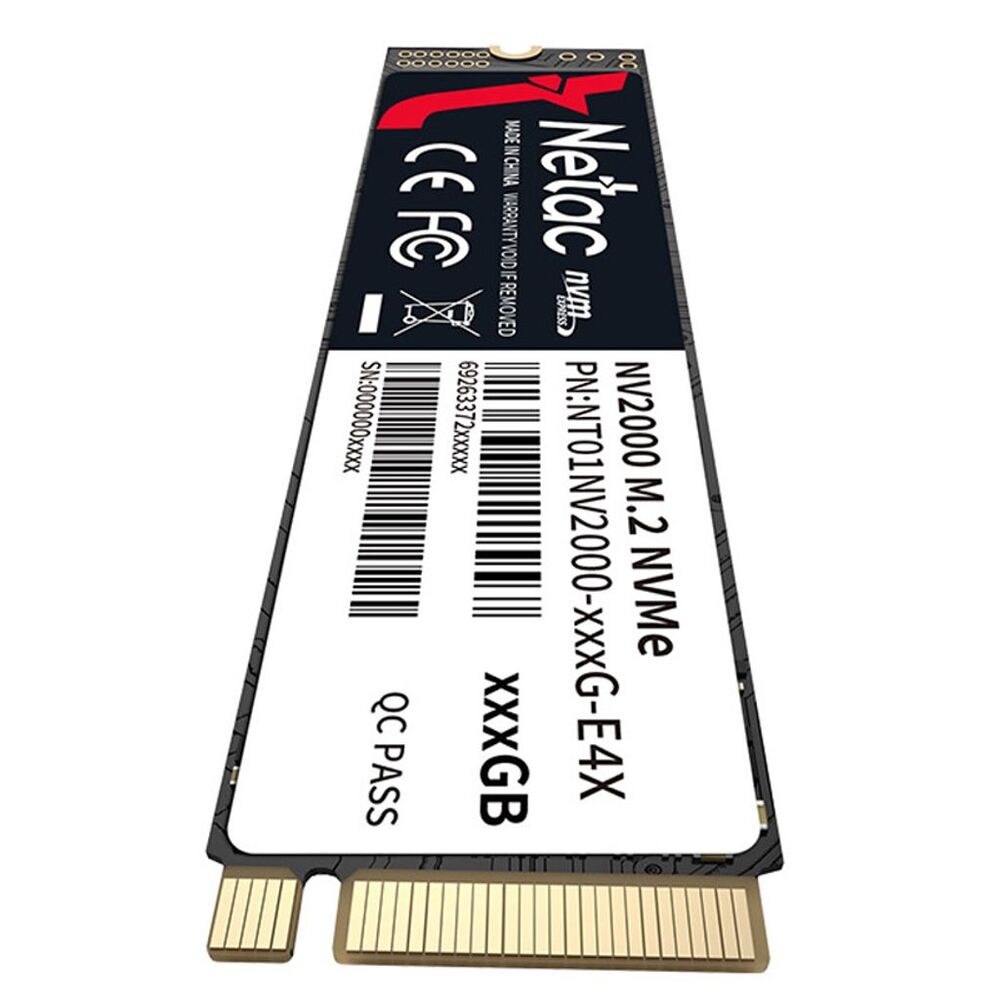 Disco Duro Netac SSD 256GB NV2000 PCIe 3 x4 M.2 2280 NVMe 3D NAND R/W hasta 2500/1000 MBps NT01NV2000-256-E4X