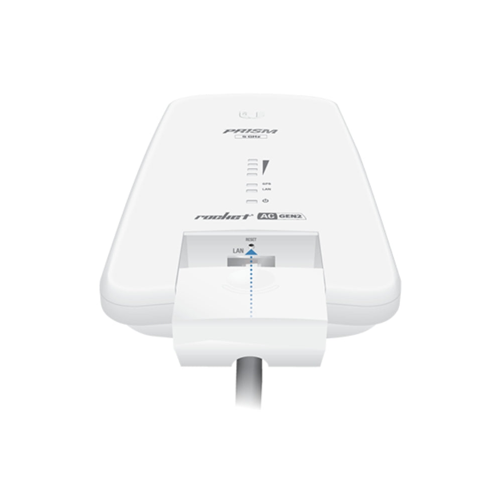 Radio Ubiquiti Rocket Prism AC Gen2 Airmax 5GHz 500+ Mbps Ancho de Canal 80Mhz 256AQM Sincronizacion GPS 1xEthernet Gigabit Gestion de Radio Air OS UB-RP-5AC-GEN2