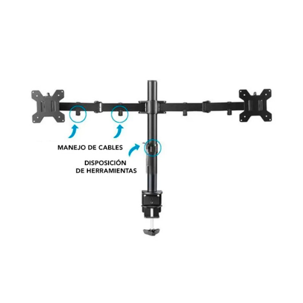 Soporte de Monitor Dimax de 27'' Doble Soporta 10Kg Giro 90grados B010