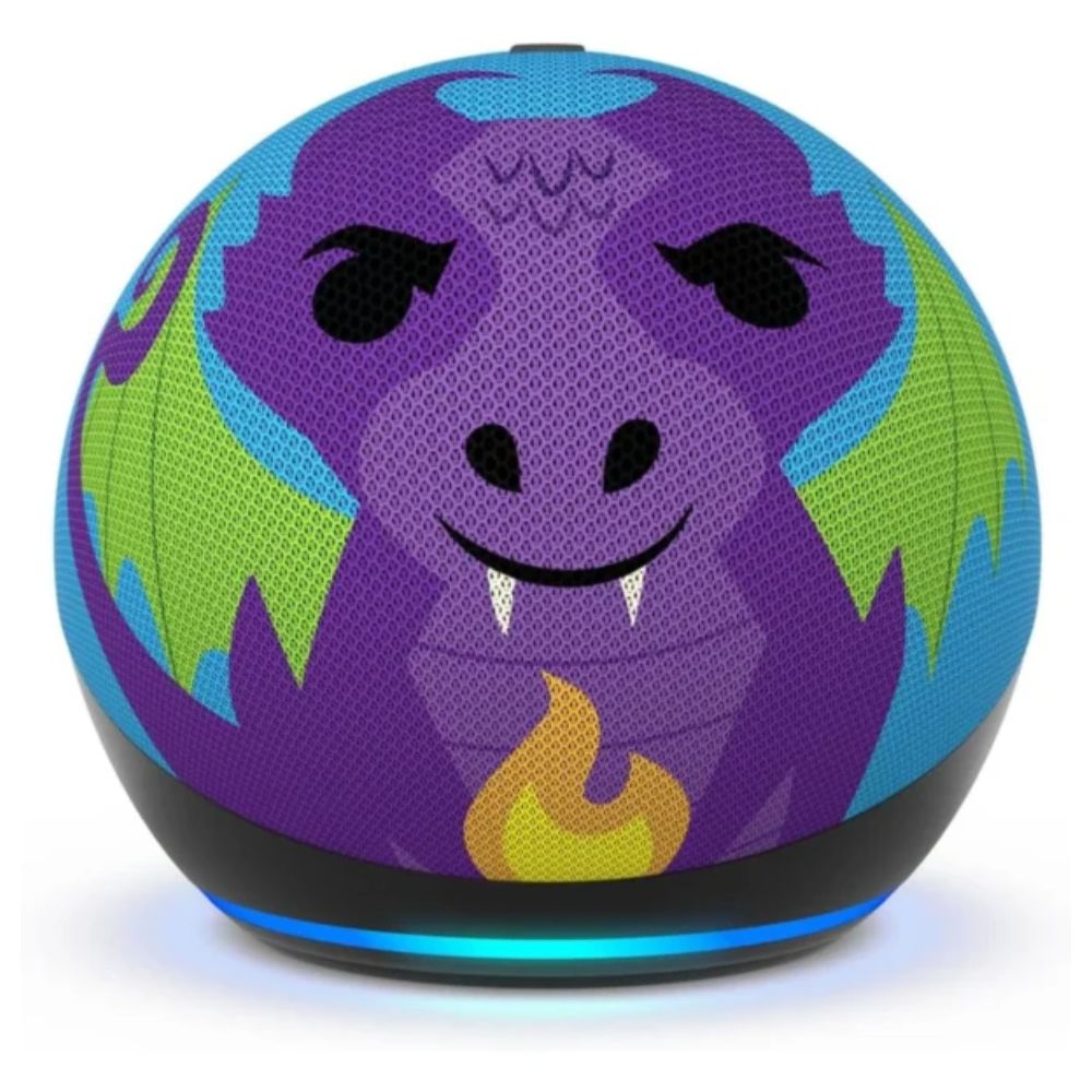 Parlante Inteligente Amazon Echo Dot 5ta Gen Kids Edition Sonido Vibrante y Claro Control Parental Integrado WiFi Doble Banda Diseño Dragon C2N6L4-DRAGON