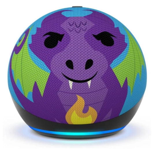 Parlante Inteligente Amazon Echo Dot 5ta Gen Kids Edition Sonido Vibrante y Claro Control Parental Integrado WiFi Doble Banda Diseño Dragon C2N6L4-DRAGON