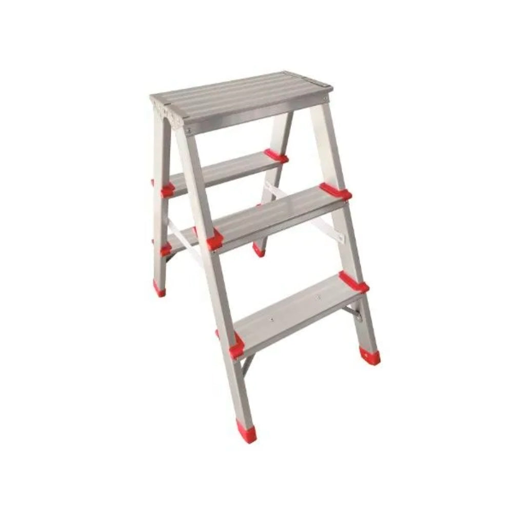 Escalera Dimax de ALuminio de 3 Peldaños Banqueta Altura 66cm Peso Maximo 100Kg N076